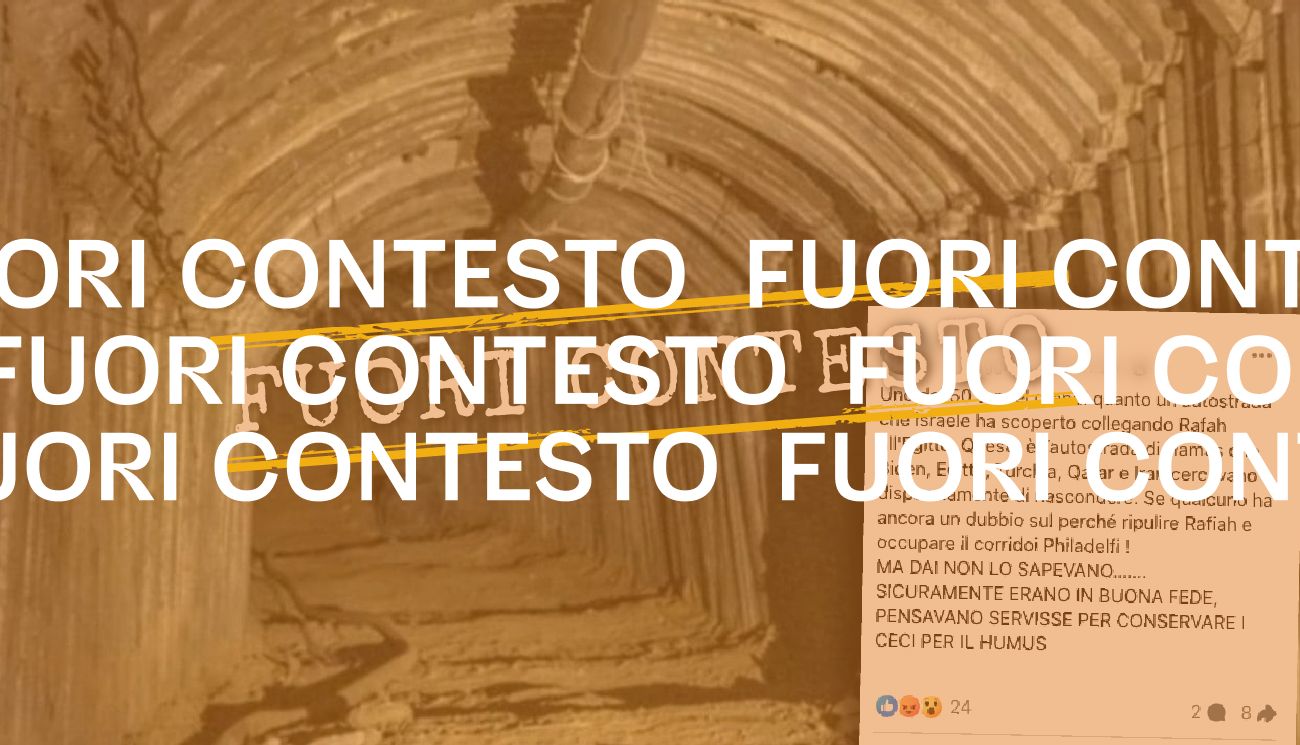 Questo tunnel non collega la città palestinese di Rafah con l’Egitto