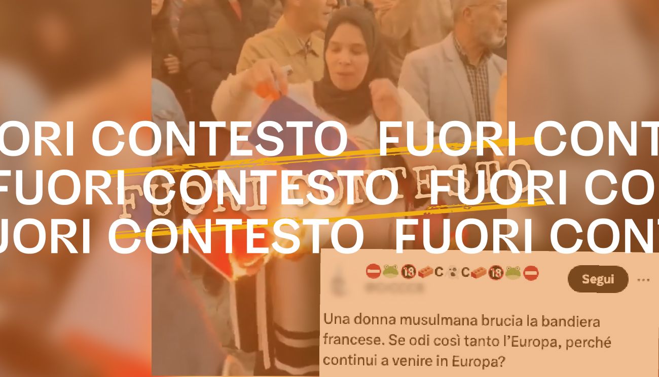 Questo video di una donna che brucia la bandiera francese non è stato girato in Europa