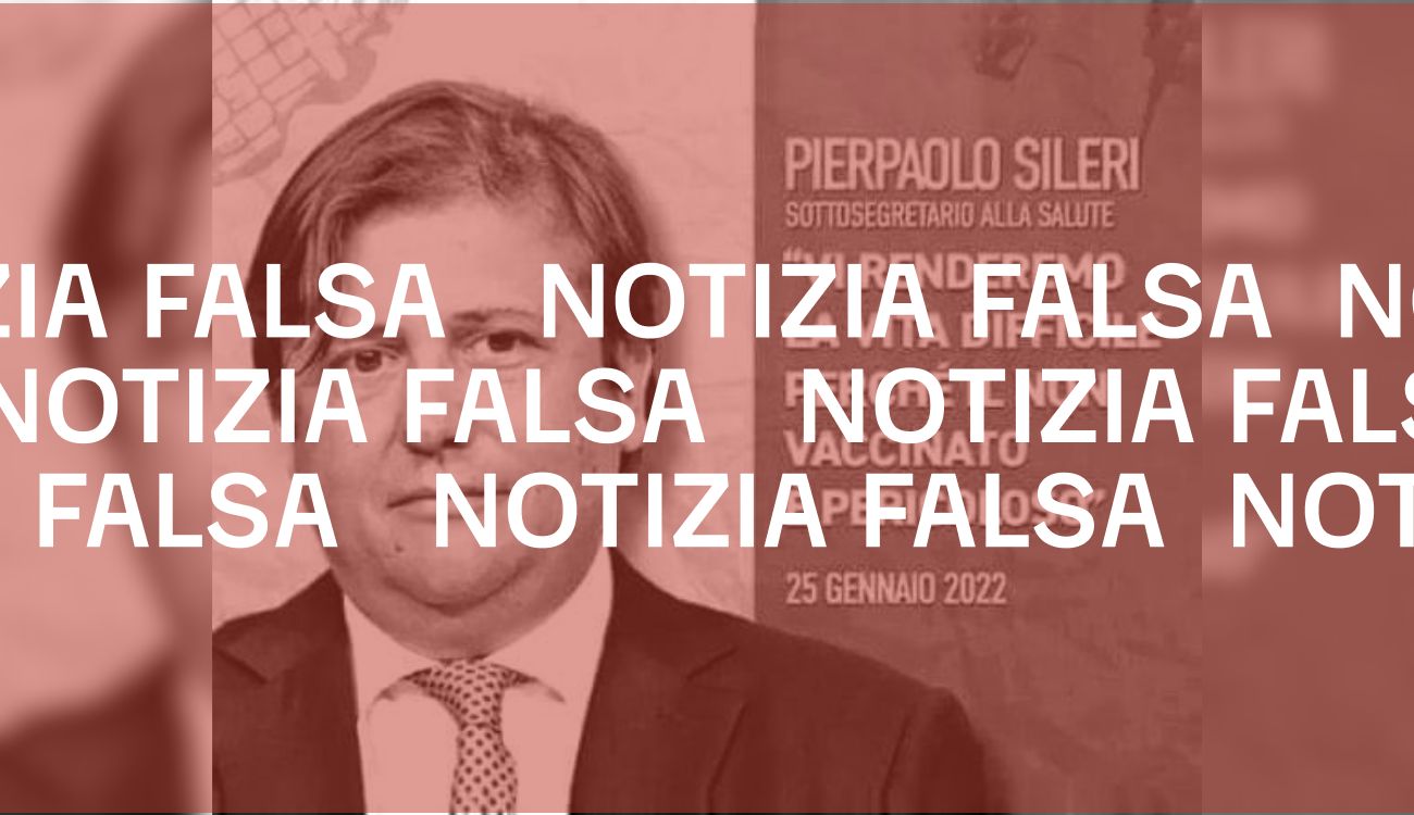 Non è vero che l’ex sottosegretario alla Salute Sileri non si è vaccinato