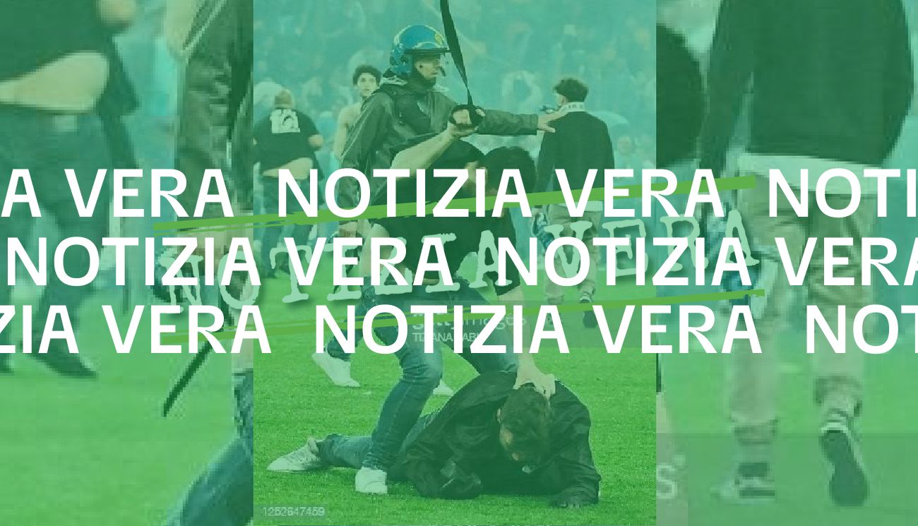 Questa foto dell’aggressione da parte di un tifoso è reale