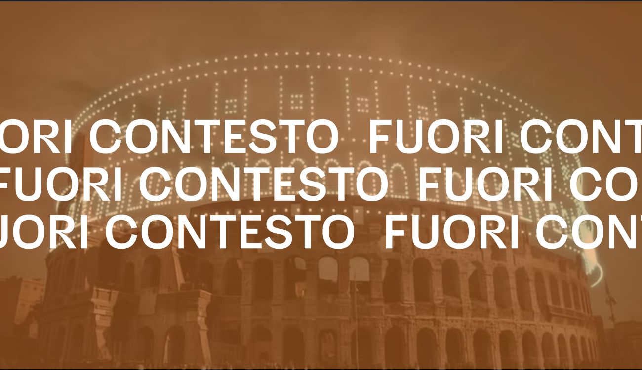 No, questo non è un reale spettacolo di droni che ricostruisce la struttura del Colosseo