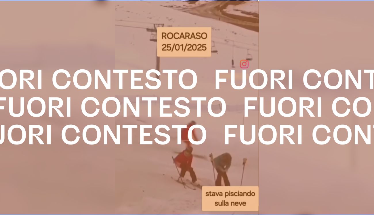 Questo video di due sciatori che urinano sulla pista non è stato girato nel gennaio 2025 a Roccaraso