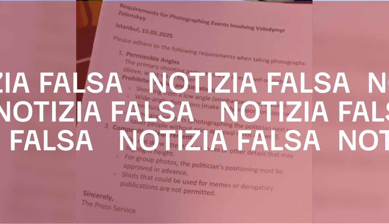 No, l’Ucraina non ha distribuito delle linee guida su come fotografare Zelensky