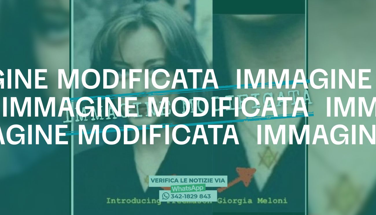 Questa foto di Giorgia Meloni con un simbolo massonico al collo è falsa