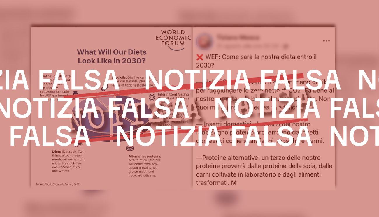 No, il Wef non ha pubblicato questa infografica su cosa mangeremo nel 2030