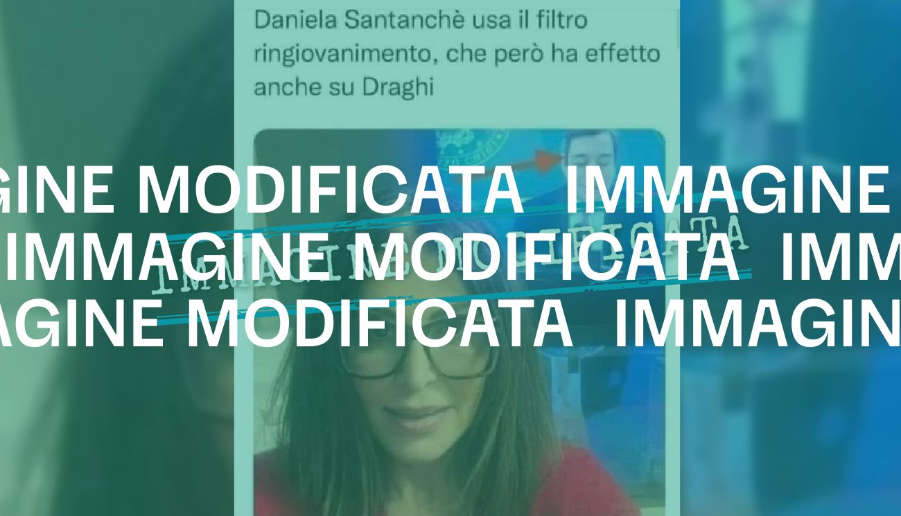La foto di Daniela Santanchè con Mario Draghi ringiovanito è falsa