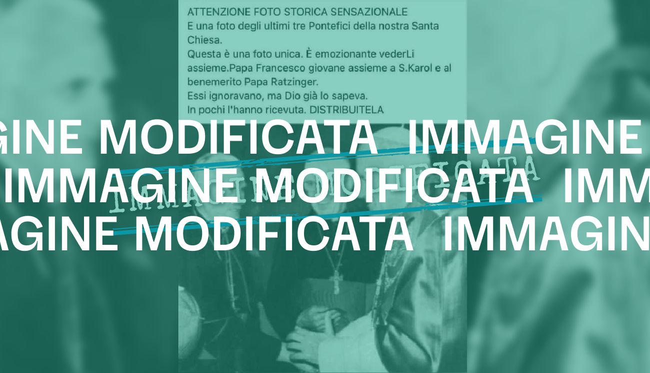 No, non esiste una foto che ritrae insieme gli ultimi tre papi