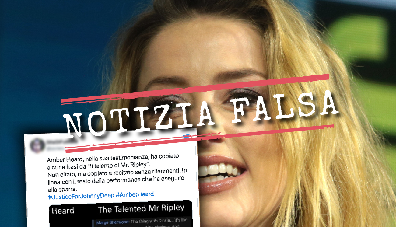 Amber Heard non ha «copiato e recitato» le battute di un film durante la  sua testimonianza | Facta, image size:1301x746